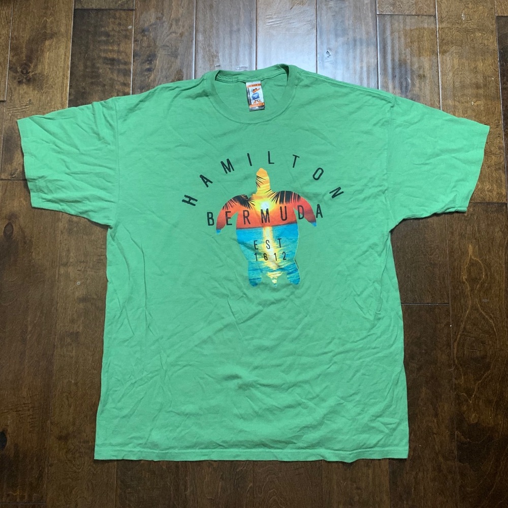 Green shirt with print